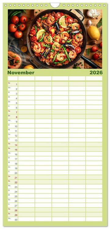 Produktbild: Familienplaner 2026 - Mediterrane K&uuml;che mit 5 Spalten (Wandkalender, 21 x 45 cm) CALVENDO