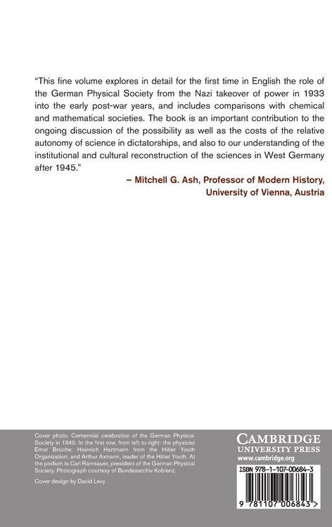 Produktbild: The German Physical Society in the Third Reich