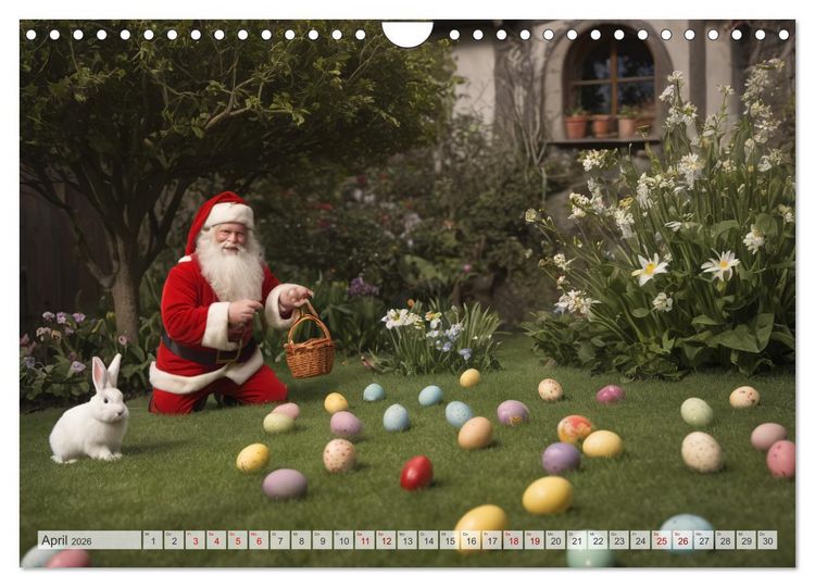 Produktbild: Durch das Jahr mit dem Weihnachtsmann (Wandkalender 2026 DIN A4 quer), CALVENDO Monatskalender