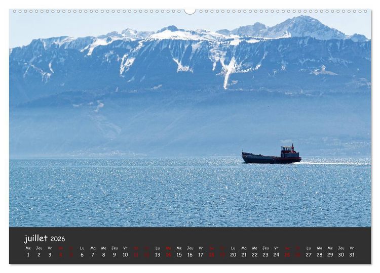 Produktbild: Au fil de l'eau... LAC LEMAN (Calendrier mural 2026 DIN A2 vertical) calendrier de bureau