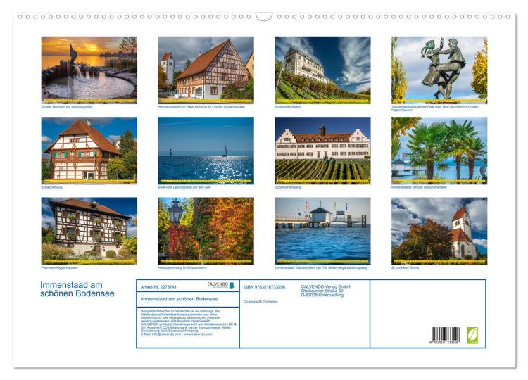 Produktbild: Immenstaad am sch&ouml;nen Bodensee (Wandkalender 2026 DIN A2 quer), CALVENDO Monatskalender