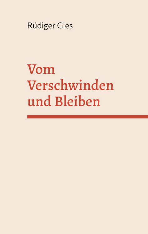 Produktbild: Vom Verschwinden und Bleiben