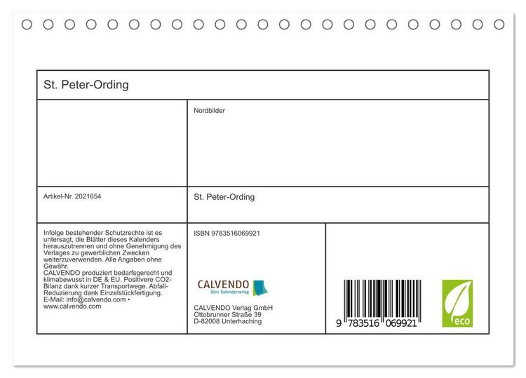 Produktbild: St. Peter-Ording (Tischkalender 2026 DIN A5 quer), CALVENDO Monatskalender