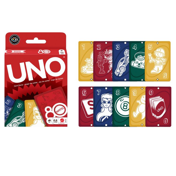 Produktbild: UNO Mattel Kartenspiel f&uuml;r Kinder und Familienabende in rubinroter Sonderedition zum 80. Jubil&auml;um