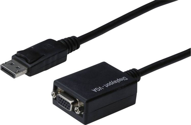 Produktbild: Digitus AK-340403-001-S DisplayPort / VGA Adapter [1x DisplayPort Stecker - 1x VGA-Buchse] Schwarz 15.00 cm