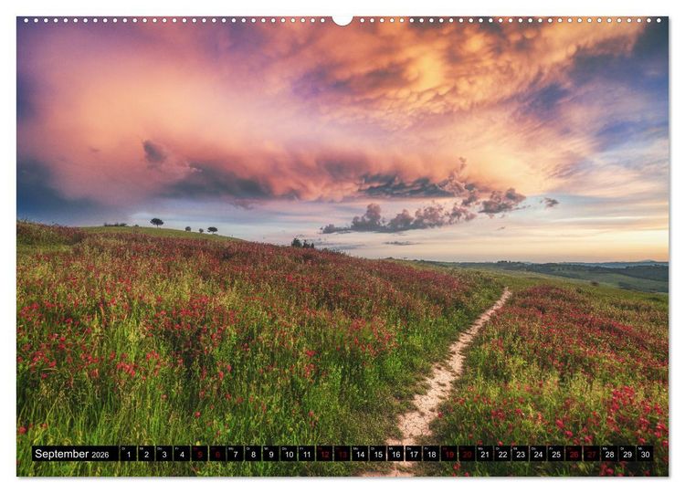 Produktbild: DIE TOSKANA IM FR&Uuml;HLING (hochwertiger Premium Wandkalender 2026 DIN A2 quer), Kunstdruck in Hochglanz