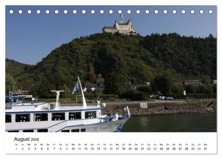 Produktbild: Rhein und Burgen (Tischkalender 2026 DIN A5 quer), CALVENDO Monatskalender