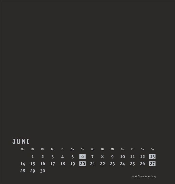 Produktbild: Premium-Bastelkalender schwarz mittel 2027