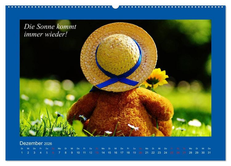 Produktbild: Sommer im Teddy-Land. B&auml;r und Freunde (hochwertiger Premium Wandkalender 2026 DIN A2 quer), Kunstdruck in Hochglanz