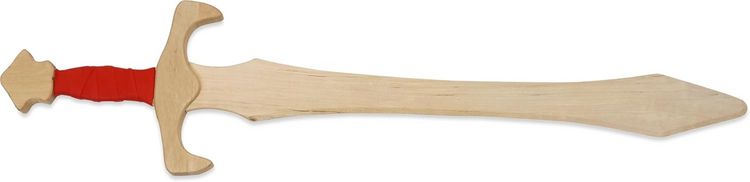Produktbild: BestSaller 1104 - Langschwert Sigismund, Birke, 68cm, Holz-Schwert, Griff mit roter Kunstlederwickelung