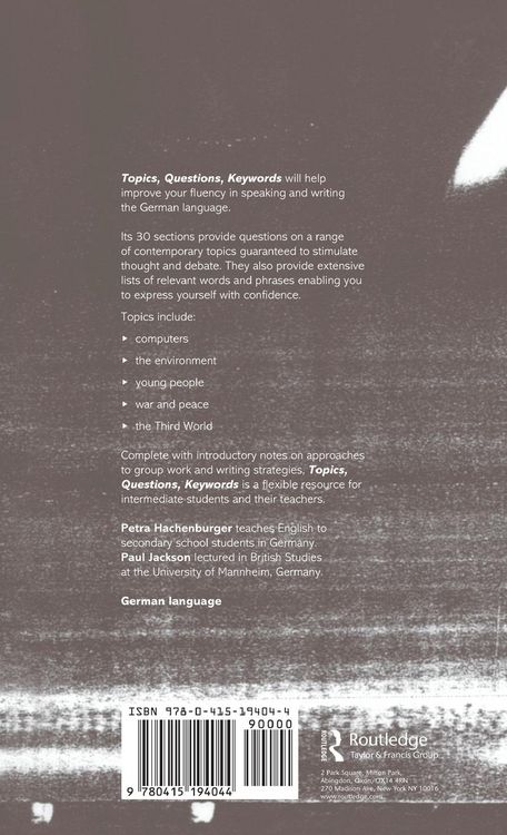 Produktbild: Topics, Questions, Key Words