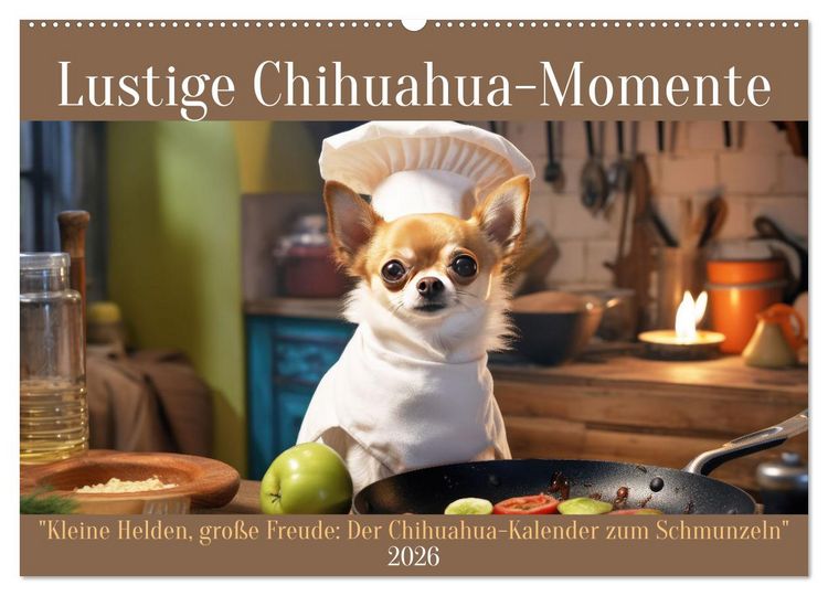 Produktbild: Lustige Chihuahua-Momente (Wandkalender 2026 DIN A2 quer), CALVENDO Monatskalender