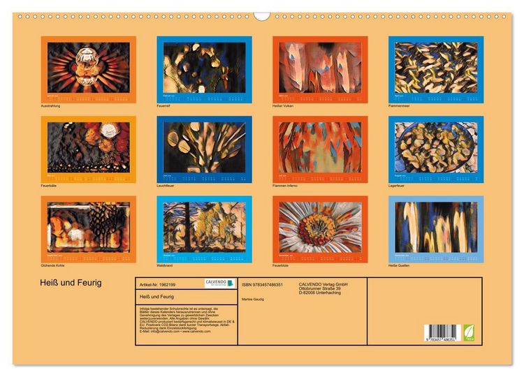 Produktbild: Hei&szlig; und Feurig (Wandkalender 2026 DIN A2 quer), CALVENDO Monatskalender