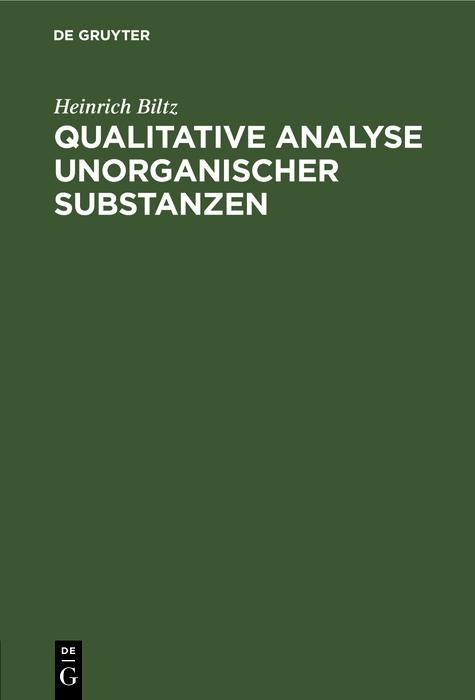 Produktbild: Qualitative Analyse unorganischer Substanzen