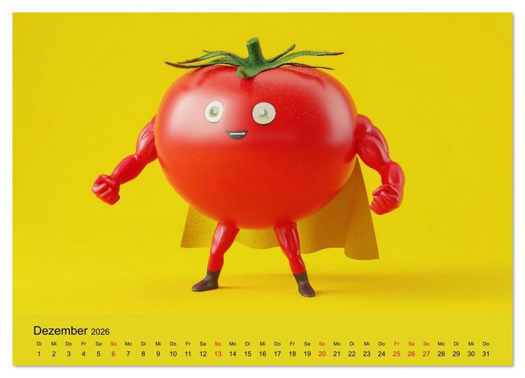 Produktbild: Esse ich nicht! Der freche Kinderkalender mit Obst & Gem&uuml;se (hochwertiger Premium Wandkalender 2026 DIN A2 quer), Kunstdruck in Hochglanz