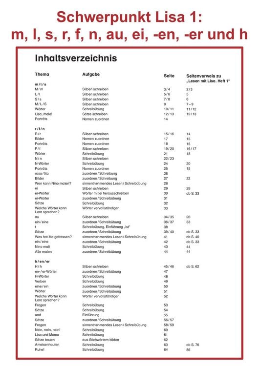 Produktbild: Schreiben mit Lisa - Heft 1