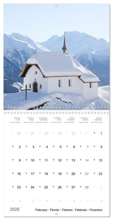 Produktbild: Les merveilles du Valais (Calendrier mural carr&eacute; 2026 30x30 cm) Calendrier double avec une page pour vos prises de notes