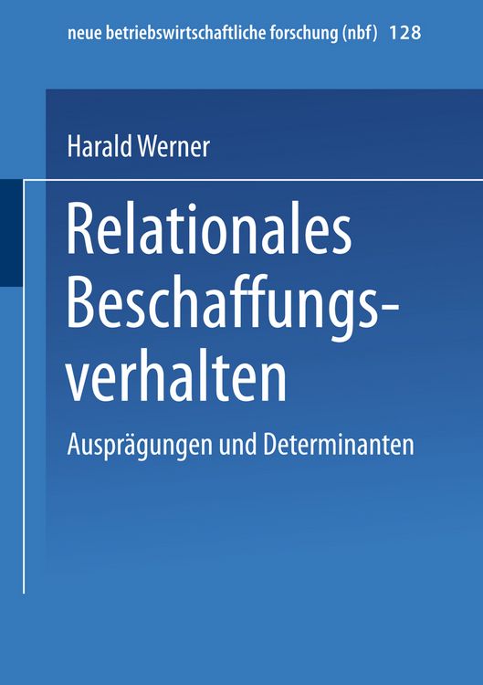 Produktbild: Relationales Beschaffungsverhalten