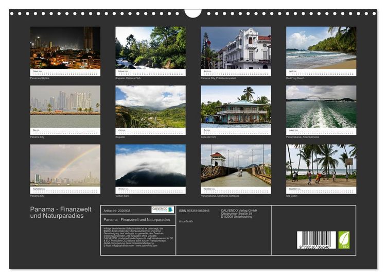 Produktbild: Panama - Finanzwelt und Naturparadies (Wandkalender 2026 DIN A3 quer), CALVENDO Monatskalender