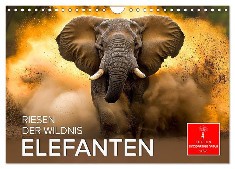 Produktbild: Elefanten - Riesen der Wildnis (Wandkalender 2026 DIN A4 quer), CALVENDO Monatskalender