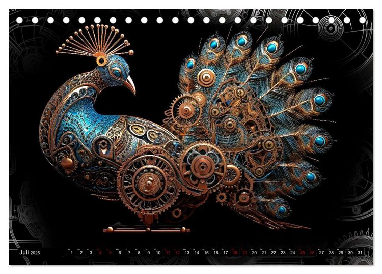Produktbild: Mechanische Steampunk Tierwelt (Tischkalender 2026 DIN A5 quer), CALVENDO Monatskalender