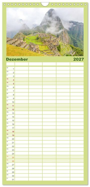 Produktbild: Familienplaner 2027 - Peru - Magie der Anden mit 5 Spalten (Wandkalender, 21 x 45 cm) CALVENDO