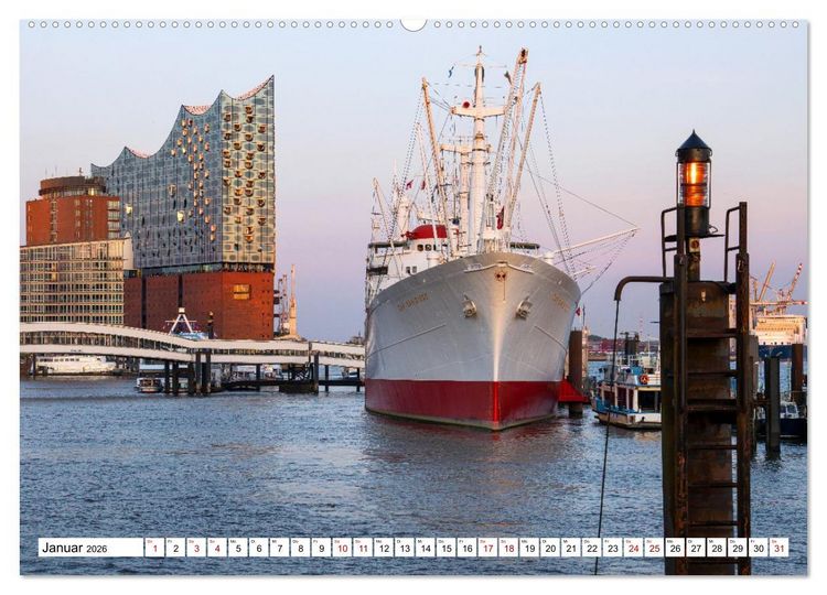 Produktbild: Urbane Impressionen: Hansestadt Hamburg - Tor zur Welt (hochwertiger Premium Wandkalender 2026 DIN A2 quer), Kunstdruck in Hochglanz