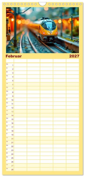 Produktbild: Familienplaner 2027 - Futuristische Modelleisenbahn mit 5 Spalten (Wandkalender, 21 x 45 cm) CALVENDO