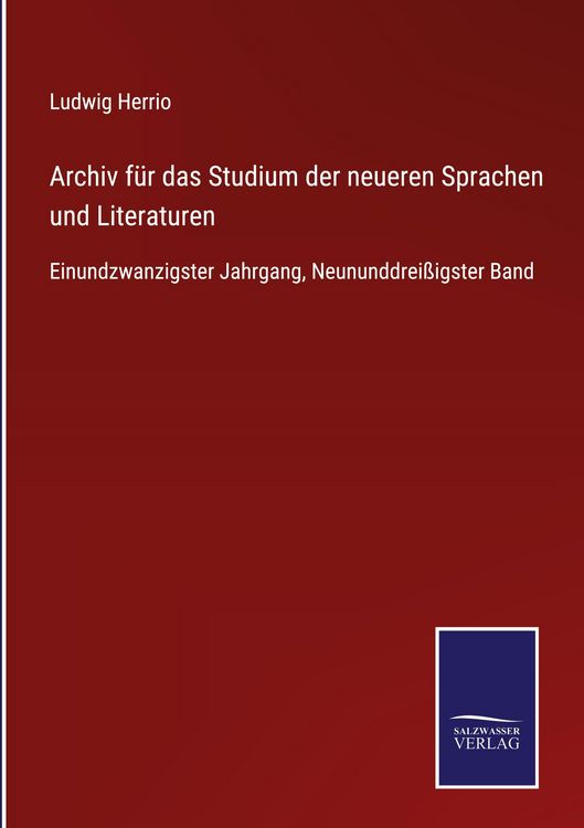 Produktbild: Archiv f&uuml;r das Studium der neueren Sprachen und Literaturen