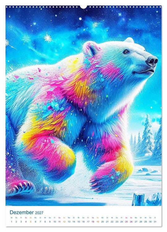 Produktbild: Tiere im Farbenland - Meine bunte Welt, wie sie mir gef&auml;llt (Wandkalender 2027 DIN A2 hoch), CALVENDO Monatskalender