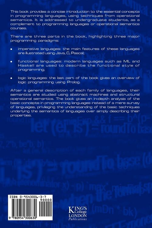 Produktbild: Programming Languages and Operational Semantics