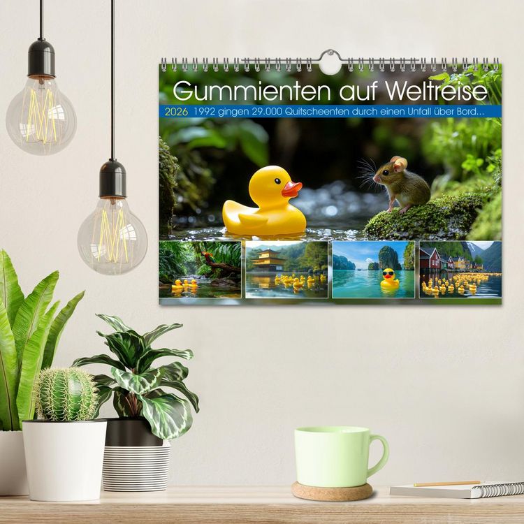 Produktbild: Gummienten auf Weltreise (Wandkalender 2026 DIN A4 quer), CALVENDO Monatskalender