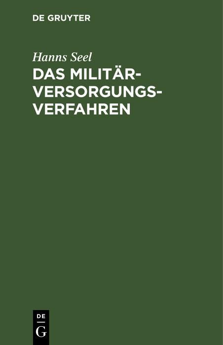 Produktbild: Das Milit&auml;rversorgungs-Verfahren