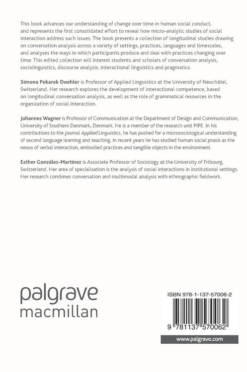 Produktbild: Longitudinal Studies on the Organization of Social Interaction