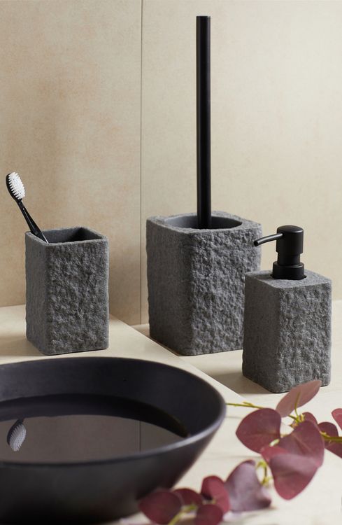 Produktbild: WC-Garnitur Mod. Villata Grau, B&uuml;rstenkopf auswechselbar