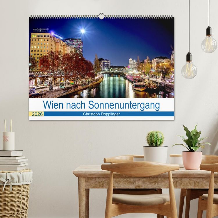 Produktbild: Wien nach Sonnenuntergang (Wandkalender 2026 DIN A2 quer), CALVENDO Monatskalender