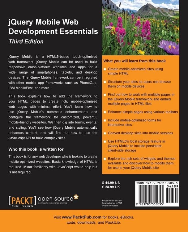 Produktbild: JQuery Mobile Web Development Essentials - Third edition