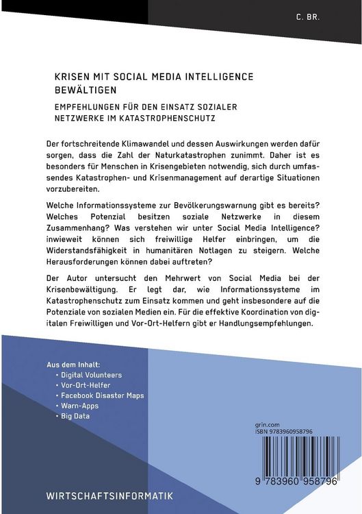Produktbild: Krisen mit Social Media Intelligence bew&auml;ltigen. Empfehlungen f&uuml;r den Einsatz sozialer Netzwerke im Katastrophenschutz