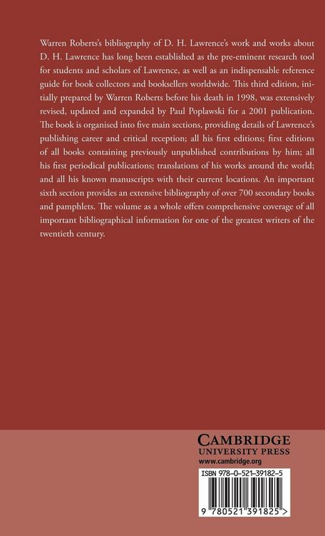 Produktbild: A Bibliography of D. H. Lawrence