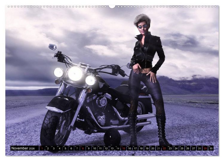 Produktbild: Frauen und Traumbikes (hochwertiger Premium Wandkalender 2026 DIN A2 quer), Kunstdruck in Hochglanz