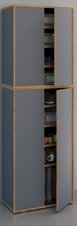 Produktbild: XL Holz Gro&szlig;er Schuhschrank Schuhkommode Salia B60