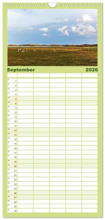 Produktbild: Familienplaner 2026 - Magisches Sylt mit 5 Spalten (Wandkalender, 21 x 45 cm) CALVENDO
