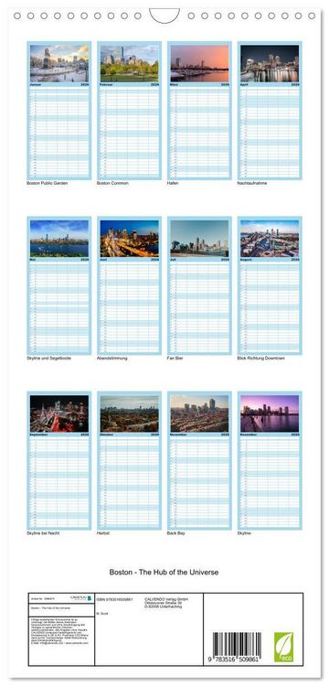 Produktbild: Familienplaner 2026 - Boston - The Hub of the Universe mit 5 Spalten (Wandkalender, 21 x 45 cm) CALVENDO