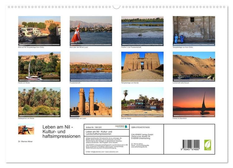 Produktbild: Leben am Nil - Kultur- und Landschaftsimpressionen (hochwertiger Premium Wandkalender 2026 DIN A2 quer), Kunstdruck in Hochglanz