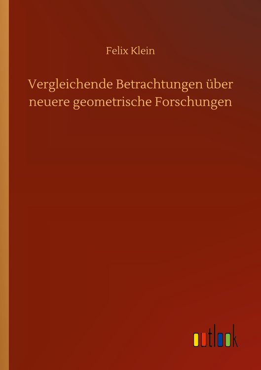 Produktbild: Vergleichende Betrachtungen &uuml;ber neuere geometrische Forschungen