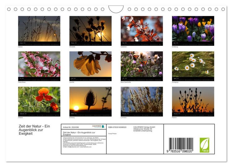 Produktbild: Zeit der Natur - Ein Augenblick zur Ewigkeit (Wandkalender 2026 DIN A4 quer), CALVENDO Monatskalender