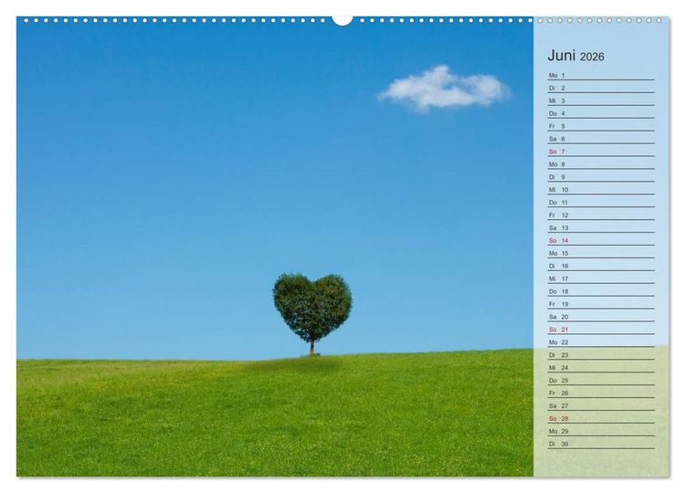 Produktbild: Tage von Herzen (hochwertiger Premium Wandkalender 2026 DIN A2 quer), Kunstdruck in Hochglanz
