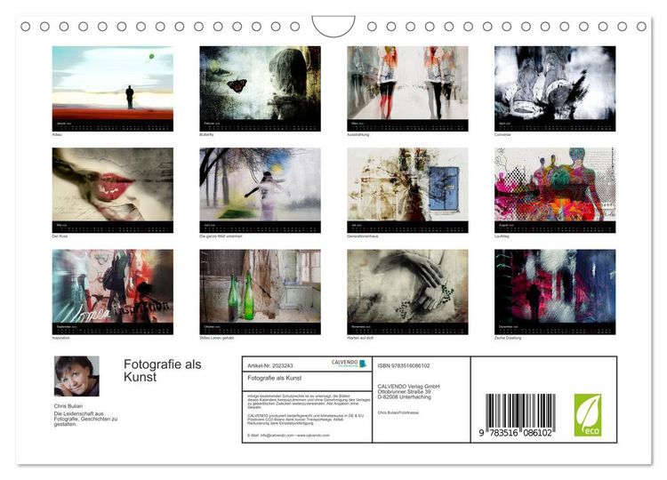 Produktbild: Fotografie als Kunst (Wandkalender 2026 DIN A4 quer), CALVENDO Monatskalender