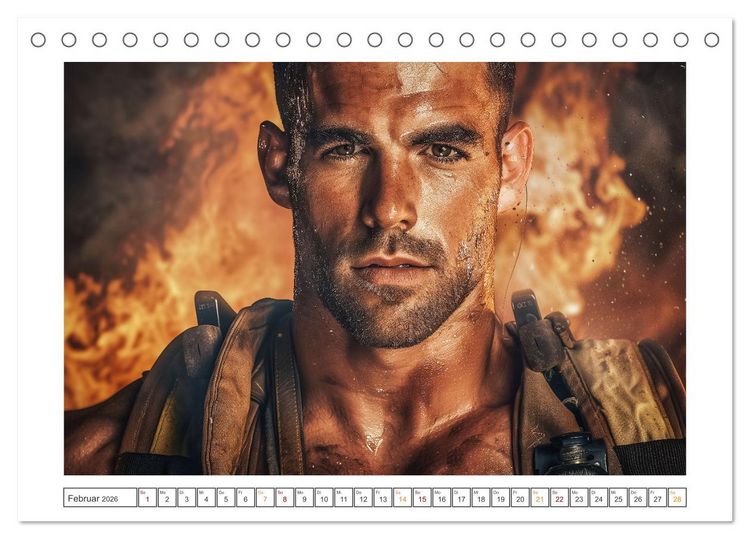 Produktbild: Helden im Einsatz - M&auml;nner und Frauen im Feuerwehrdienst (Tischkalender 2026 DIN A5 quer), CALVENDO Monatskalender