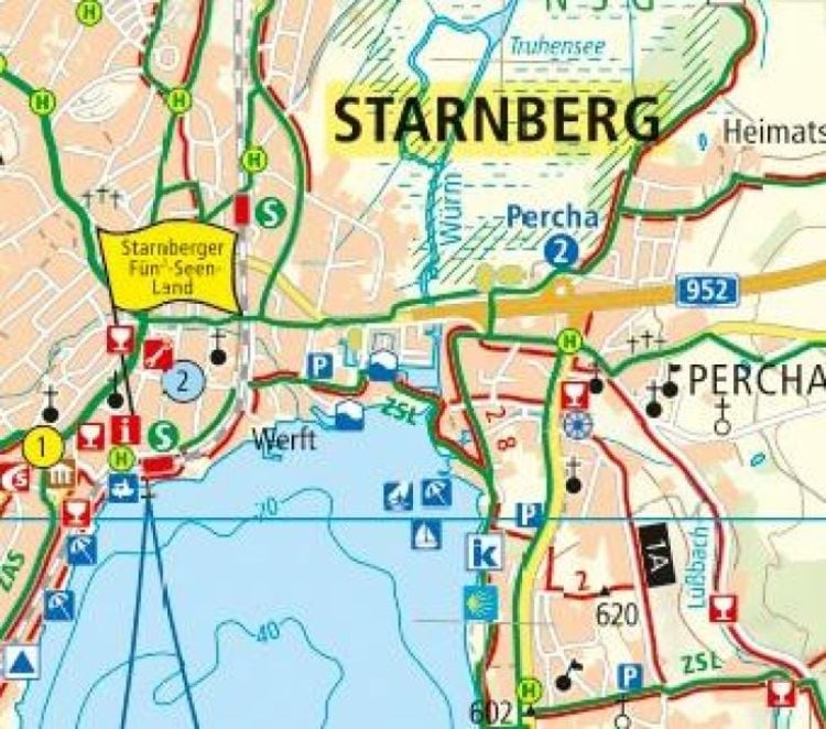 Produktbild: Rad- und Wanderkarte Starnberger F&uuml;nf-Seen-Land 1 : 50 000
